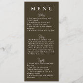 Brown Minimalist Modern Wedding Menu (Voorkant)