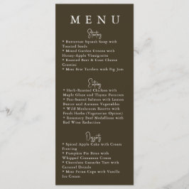 Brown Minimalist Modern Wedding Menu