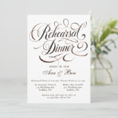 Brown Mocha Mousse Kalligrafie repetitie diner Kaart (Staand voorkant)