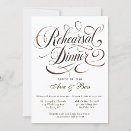 Brown Mocha Mousse Kalligrafie repetitie diner Kaart