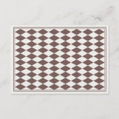 Brown Mocha Striped Harlequin Pattern Wedding RSVP Informatiekaartje (Achterkant)