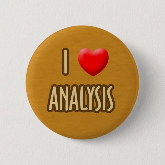 BROWN MODEL - I LOVE ANALYSIS RONDE BUTTON 5,7 CM (Voorkant)