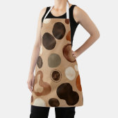 Brown Modern Art Flow Shapes All-Over Print Apron Schort (Insitu)