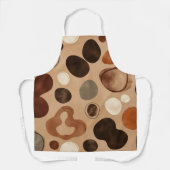 Brown Modern Art Flow Shapes All-Over Print Apron Schort (Voorkant)