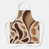 Brown Modern Art Flow Shapes All-Over Print Apron Schort (Voorkant)