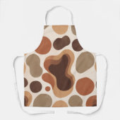 Brown Modern Art Flow Shapes All-Over Print Apron Schort (Voorkant)