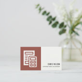 BROWN MODERN CALCULATOR ICON ACCOUNTING TAX VISITEKAARTJE (Staand voorkant)