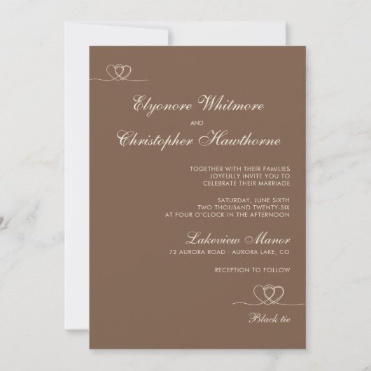 Brown Modern Chic Mix and Match Wedding Kaart (Voorkant)