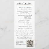 Brown Modern Minimalist Bridal Program QR Code Programmakaart (Achterkant)