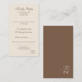 Brown Modern Mix and Match Wedding RSVP Card Visitekaartje (Voorkant / Achterkant)