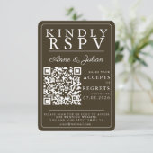 Brown Modern Photo RSVP Insert QR Code (Staand voorkant)