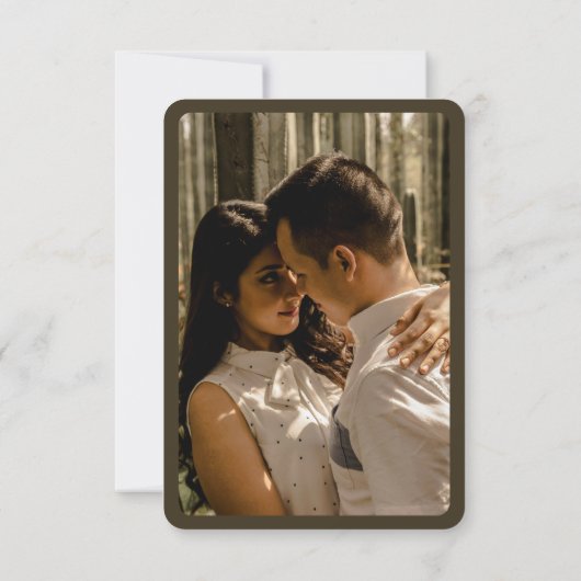 Brown Modern Photo RSVP Insert QR Code (Achterkant)