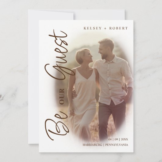 Brown Modern Romantic Overlay Gradient Script Save The Date (Voorkant)