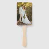 Brown Modern Wedding Ceremony Program Hand fans Handwaaier (Achterkant)
