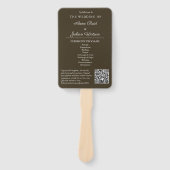 Brown Modern Wedding Ceremony Program Hand fans Handwaaier (Voorkant)