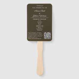 Brown Modern Wedding Ceremony Program Hand fans Handwaaier