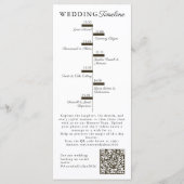 Brown Modern Wedding Timeline and Party QR Code Programmakaart (Achterkant)