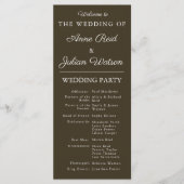 Brown Modern  Wedding Timeline and Party QR Code Programmakaart (Voorkant)