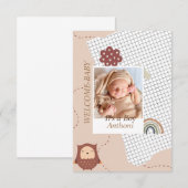 Brown Modern Welcome Baby shower Uitnodiging (Voorkant / Achterkant)