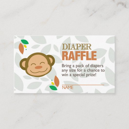 Brown Monkey Luier verloting Ticket Informatiekaartje (Voorkant)