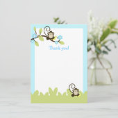 Brown Monkey Twin Boys Dank je kaart (Staand voorkant)