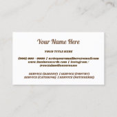 Brown Monogram Floral Crown Crest Visitekaartje (Achterkant)