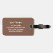 Brown Monogram Hawaiian Flower Beach Bagagelabel (Achterkant horizontaal)