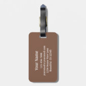 Brown Monogram Hawaiian Flower Beach Bagagelabel (Achterkant verticaal)