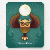 Brown Moon Owl Mousepad Muismat (Voorkant)