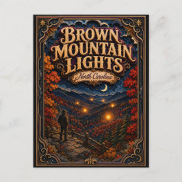 Brown Mountain Lights North Carolina Popcut Legend Briefkaart