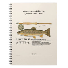 Brown Mountain Stream Fishing Log Photo Notebook Notitieboek