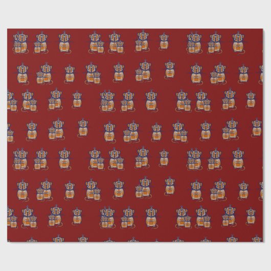 Brown Mouse pattern Curtain Cadeaupapier (Vlak)