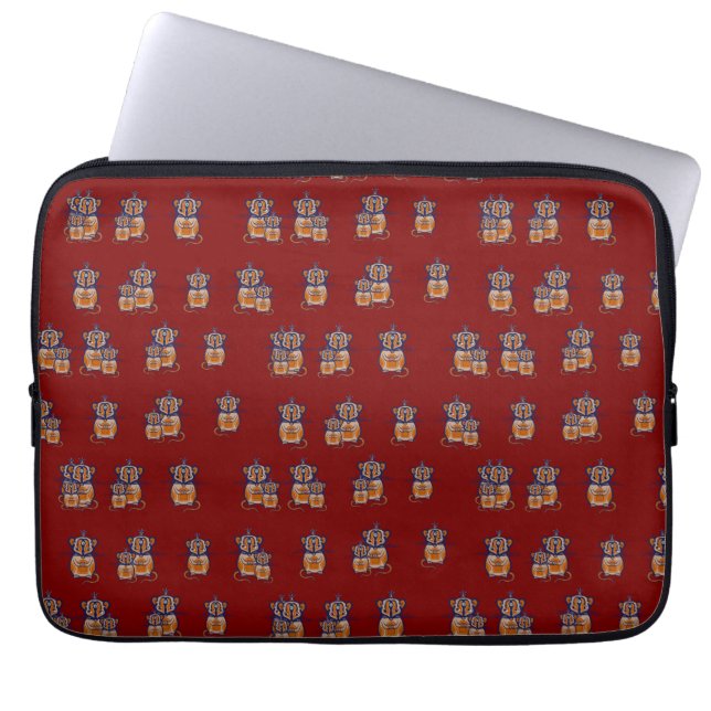 Brown Mouse pattern Curtain Laptop Sleeve (Voorkant)