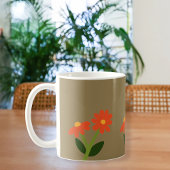 Brown Mug with Floral Design Koffiemok