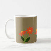 Brown Mug with Floral Design Koffiemok (Links)