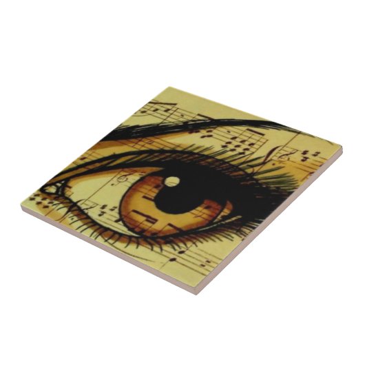 Brown Music Eye Tegeltje (Zijkant)