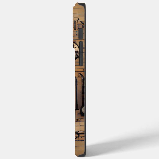 BROWN MUSICAL STEAMPUNK THEMA Case-Mate iPhone CASE (Achterkant / Links)