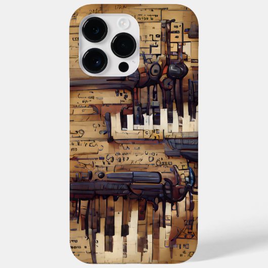 BROWN MUSICAL STEAMPUNK THEMA Case-Mate iPhone CASE (Achterkant)