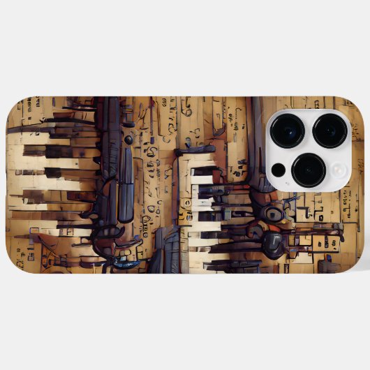 BROWN MUSICAL STEAMPUNK THEMA Case-Mate iPhone CASE (Achterkant (horizontaal))