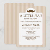 Brown Mustache Silhouette Little Man Baby shower Kaart (Voorkant / Achterkant)