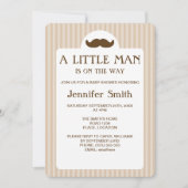 Brown Mustache Silhouette Little Man Baby shower Kaart (Voorkant)