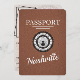 Brown Nashville Passport Bewaar de datum Save The Date