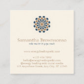 Brown Navy Mandala Vierkante Visitekaartje (Achterkant)