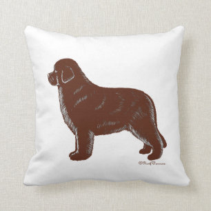 Brown Newfoundland Dog Pillow Kussen