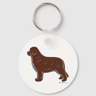 Brown Newfoundland Dog Sleutelhanger