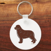 Brown Newfoundland Dog Sleutelhanger (Voorkant)
