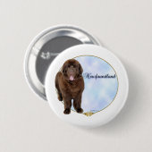 Brown Newfoundland Portrait - Button (Voorkant /achterkant)