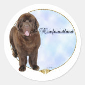 Brown Newfoundland Portrait Sticker (Voorkant)