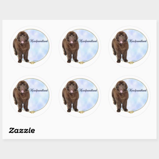 Brown Newfoundland Portrait Sticker (Vel)