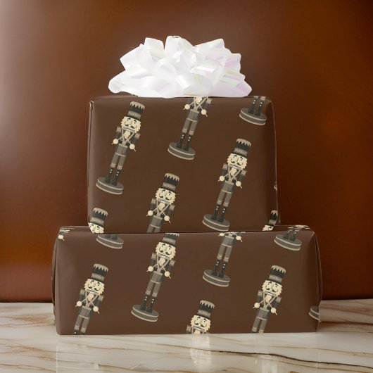 Brown Nutcracker Soldier-kerstkrappelpapier Cadeaupapier